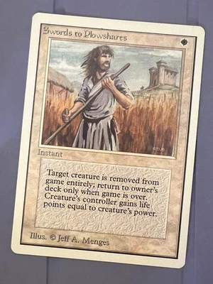 Magic the Gathering MTG Unlimited Swords to Plowshares NM  (Beta Bob) - Image 1 of 2