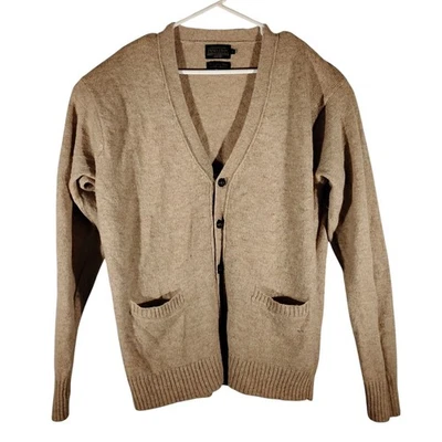 Pendleton cardigan sweater mens XL Xlarge beige 100% washable wool button knit - Image 1 of 4