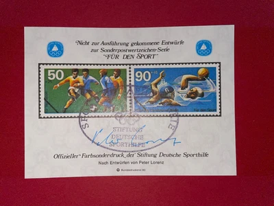 (3) BRD/Bund Vignette 1980 Farbsonderdruck Deutsche Sporthilfe, gestempelt - Bild 1 von 2