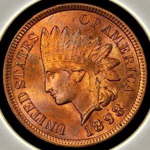 1898 1C Indian Head Cent_ GEM BU MSRD _ Full Red, Attractively Toned _  [JX-791] - Picture 1 of 2