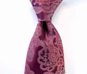 Sean John rot & creme Paisleymuster 100 % Seide Krawatte 3 1/2" x 58 1/2" - Bild 1 von 6