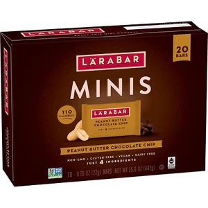 Larabar Peanut Butter Chocolate Chip Mini Bars, Gluten Free Vegan, 20 Ct - Picture 1 of 1