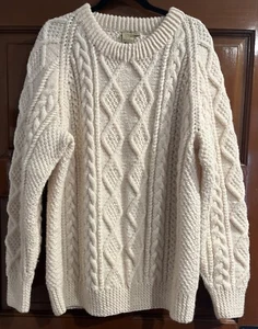 Magee Herren Pullover mit Zopfmuster Gr. L reine Schurwolle Irland Strick - Bild 1 von 8