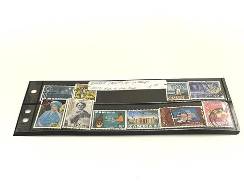 Lot of 10 Zambia Used Fine Very Fine Stamps Queen Elizabeth 1960's Cover