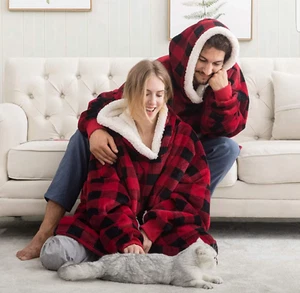 COPERTA GIACCA FELPA MAGLIONE TAGLIA UNICA PILE FELPATO UOMO DONNA - Picture 1 of 9