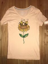 Hand Painted Sunflower Ladies T-shirt. Size Large.