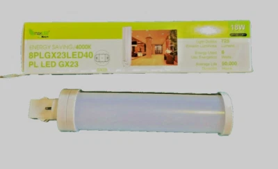 MaxLite 7622:LED PL Lamp -8 Watt-GU24 18W CFL Equa-675 Lumens-2700 Kelvin - Image 1 of 2