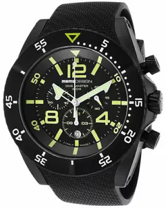 NEW MOMO DESIGN MD278BK-21 BLACK CHRONOGRAPH SPORT WATCH DIVE MASTER - Picture 1 of 8