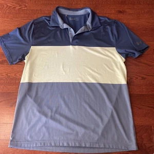 Under Armour Herren Gr. XL blau grün breite Streifen locker Heatgear Polo Pullover - Bild 1 von 10