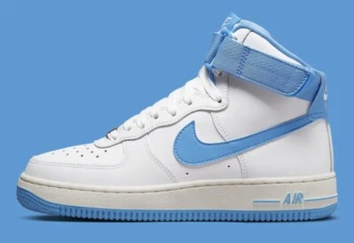 Nike Air Force 1 High OG QS Women / Men Shoes White/University Blue DX3805-100 - Image 1 of 4