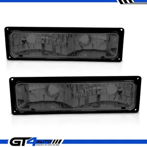 Smoke Bumper Parking Lights For 88-99 Chevy GMC C10 C/K Yukon Tahoe Suburban SUV - Picture 1 of 4