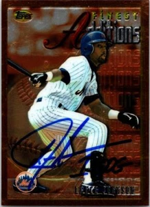 Lance Johnson signierte Baseballkarte (New York Mets) 1996 Topps feinstes Chrom #200 - Bild 1 von 1