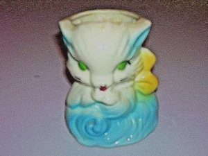   VINTAGE ORIGINAL KATZENKOPF VASE - Bild 1 von 5