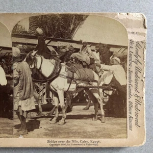 Underwood & Underwood — stéréoscopie — Égypte — Pont sur le Nil — circa 1900. - Picture 1 of 3