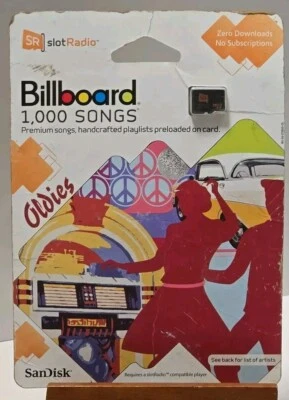 Sandisk SR Slot Radio Billboard 1000 Songs Oldies Music Card BRAND NEW SEALED - Image 1 of 4