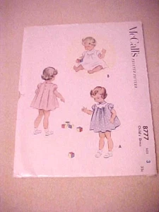 1951 McCall's Girl's Scalloped Yoke Dress 8777 Size 3 - Picture 1 of 5