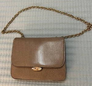 LEDERER de PARIS Vintage Lizard Purse Brown Travel Bag VINTAGE made in Italy - Picture 1 of 19