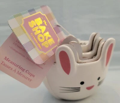 Tazas medidoras de conejito de Pascua de 4 quilates The Bakeshop decoración de granja de primavera Foto 1 de 4