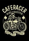 Motorcycle Themed Aluminium Wall Plaque: Café Racer Ride Forever