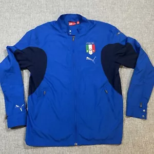 2006 Italia Italy Puma Track Jacket Football Vintage Soccer Small Blue Full Zip - Picture 1 of 19