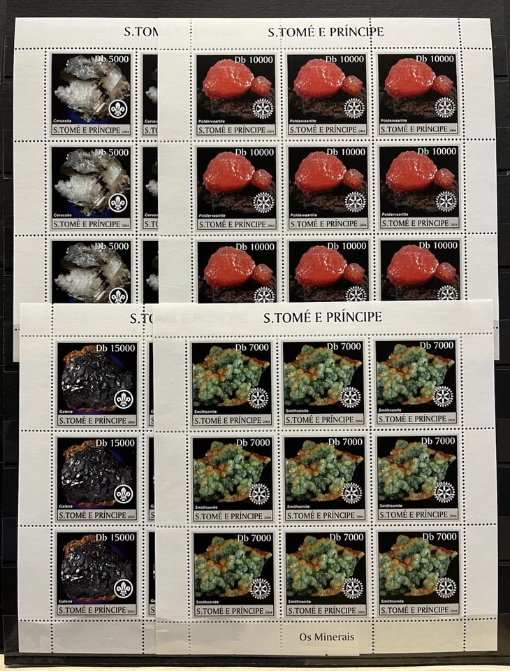 9x Minerals / Nature on  stamps - Timbres . MNH** Jash. - Image 1 of 1