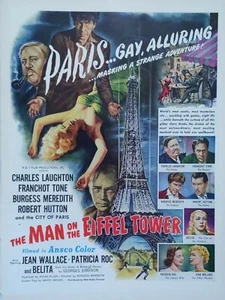 1950 vintage The Man on the Eiffel Tower film print ad. - Picture 1 of 1
