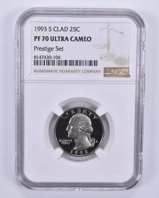 1993-S Washington Quarter CLAD Prestige Set PF70 UCAM NGC Brown Label *4722 - Image 1 of 4
