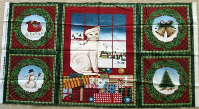 "Christmas Valley" Nuevo Panel de David Carter Marrón Wilmington Cat Tela Foto 1 de 4