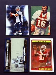 4 Stück 2004 SP #51 Tom Brady 1995 Joe Montana 2005 Manning 1988 Jerry Rice - Bild 1 von 10