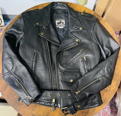 VTG California Creations Black Leather Motorcycle Jacket Sz 38 - Image 1 of 4