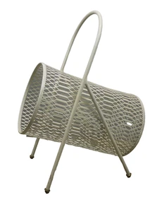 VTG Mategot ERA Expanded Metal WIRE Hairpin WHITE Cylindrical French MoD RACK - Picture 1 of 14