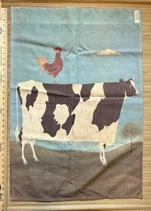 Gallo rústico blanco y negro Holstein bandera de vaca lechera 34”x24” arte Warren Kimble - Imagen 1 de 18