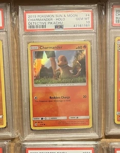 2019 Pokemon Sonne & Mond Detektiv Pikachu #4 Charmander - Holo PSA 10 - Bild 1 von 2