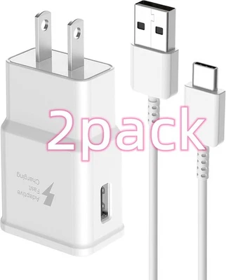 2 PACK Type USB-C Fast Wall Charger Adaptive For Samsung Galaxy S22 S21 S20 S10 - Image 1 of 4