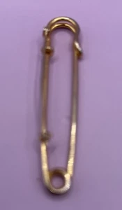 Vintage Gold Tone Safety Pin Brooch For Charms? - Picture 1 of 3