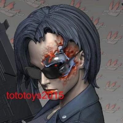 Cabeza esculpida de mujer Terminator 1:6 1:12 1:18 para cuerpo de figura de acción de 12" 6" 3,75" Foto 1 de 3