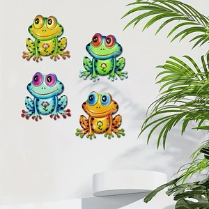 Metal Frogs Wall Decor Metal Wall Frog Hanging Sculpture Set Of 4 - Picture 1 of 7