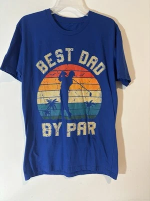 Camiseta DesignbyHumans Hombres Mediana Azul Real Mejor Dad Por Par Día del Padre Golf B29 Foto 1 de 4
