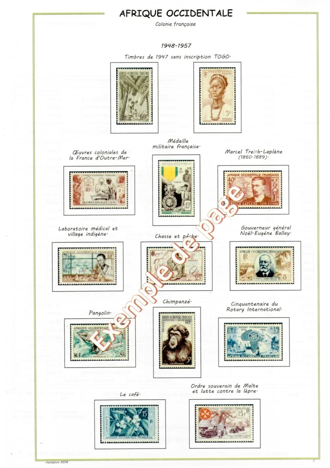 Album timbres à imprimer soi-même - AFRIQUE OCCIDENTALE FRANCAISE  1944 à 1959 - Photo 1/1