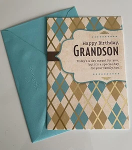 NEW Hallmark BIRTHDAY wish Greeting Card and Envelope for Grandson - Picture 1 of 5