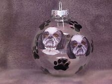 Hand Made Shih Tzu 3" Glass Christmas Ornament / Ball