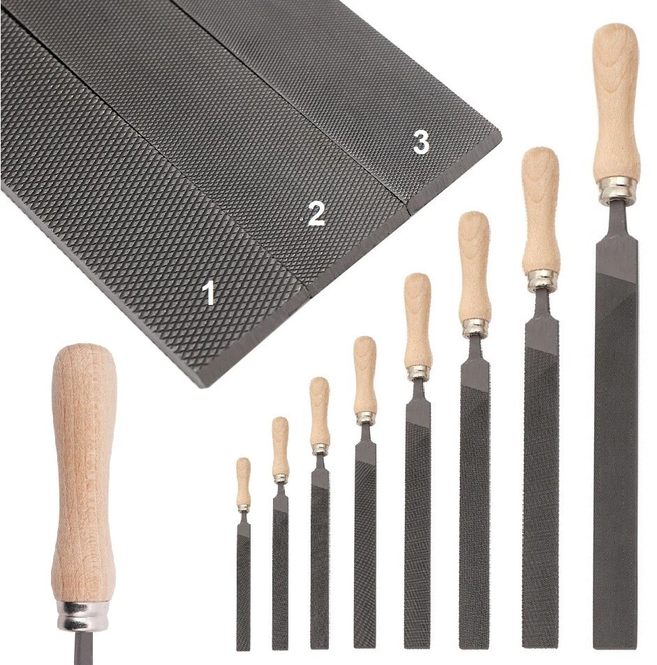 Flacher Metallfeilen Metallbearbeitung Holzgriff Eisenfeile Stahlfeile Flachfeil - Bild 1 von 4