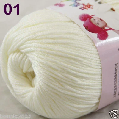 Sale 1 Skein x50g Baby Cashmere Silk Wool Children hand knitting Crochet Yarn 01 - Image 1 of 4