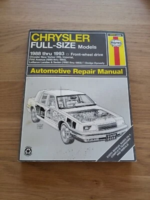 Manual de reparación Chrysler 1988-1993, New Yorker, Fifth Avenue, LeBaron, Dynasty, Haynes  Foto 1 de 2