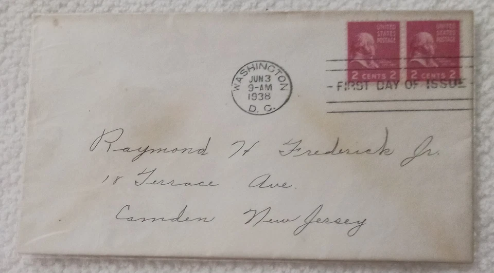 U.S - 1938 - JOHN ADAMS  - FDC - #172 - Image 1 of 1