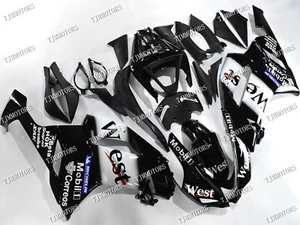 For Ninja ZX-6R 07-08 Black White West ABS Injection Mold Bodywork Fairing Kit - Picture 1 of 9