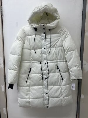 Nuevo con etiquetas Abrigo largo acolchado Steve Madden BLANCO ROTO XL para mujer - OLA1740 Foto 1 de 4