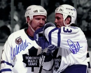 Doug Gilmour Wendel Clark  Toronto Maple Leafs Dual  Autographed 8x10 Photograph - Picture 1 of 1