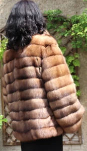 Zobel fur Coat Jacket Fur Across fur Jacket Sable Sable Luxury Natural - Picture 1 of 7
