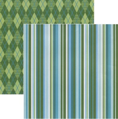 Frosty Stripe, Shimmer, Double-sided, scrapbook paper - Reminisce FRO008 - Image 1 of 2